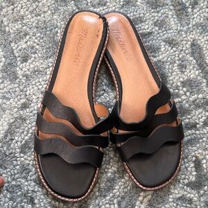 Madewell Black Scalloped Sandals